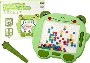 Lean Toys Mágneses Oktatási Tábla Béka Tollpárna Zöld Gyöngyökkel