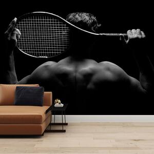 Fotótapéta - Teniszező, fekete-fehér (147x102 cm)