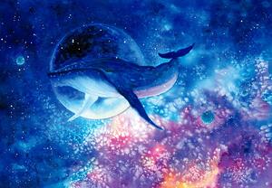 Fotótapéta - Festett bálna az űrben (147x102 cm)