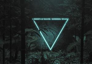 Fotótapéta - Neon háromszög a dzsungelben (147x102 cm)