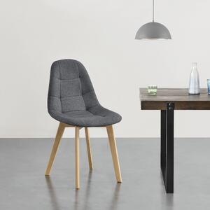 Étkezőszék szett Kopparberg párnázott ülőfelület 86 x 53 x 47 cm 100% poliészter/bükkfa sötétszürke
