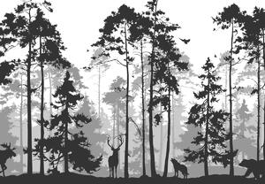 Fotótapéta - Állatokkal teli erdő (147x102 cm)