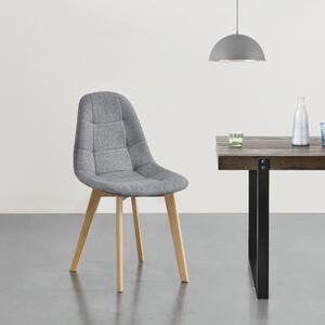 Étkezőszék szett Kopparberg párnázott ülőfelület 86 x 53 x 47 cm 100% poliészter/bükkfa világosszürke