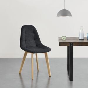 Étkezőszék szett Kopparberg párnázott ülőfelület 86 x 53 x 47 cm 100% poliészter/bükkfa fekete