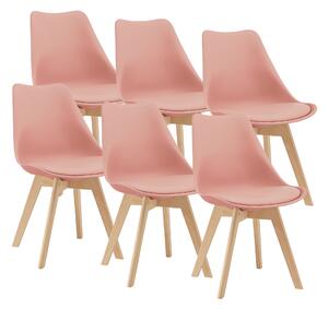 Étkezőszék Dubrovnik Rosé szett 6 darabos székborítás: 100% PU műbőr széklábak: bükkfa konyhaszék 81 x 49 x 57 cm