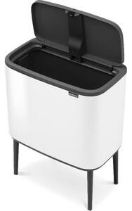 Brabantia Bo Touch Bin nyomófedeles hulladékgyűjtő, magasított, lábakon álló, műanyag tartály, 36L - R méret, acél, fehér - 313509