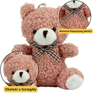 Teddy Mackó Plüss Kulcstartó Medve Medál Dísz Rózsaszín 8 cm – 22495