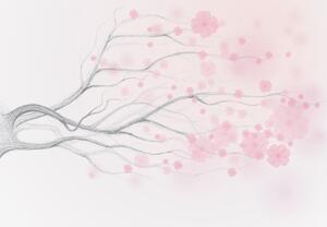 Fotótapéta - Fa rózsaszín virágokkal (147x102 cm)
