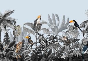 Fotótapéta - Állatok a trópusi erdőben (147x102 cm)
