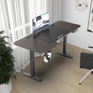 Állítható magasságú asztal 73 - 118 cm Oxnard diófa-optika/fekete