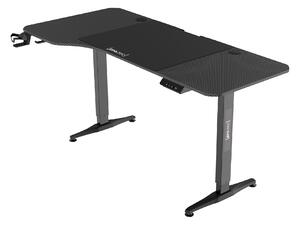 Állítható magasságú asztal 73 - 118 cm Oxnard fekete szénszálas optika