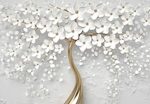 Fotótapéta - Fehér fa virágokkal (147x102 cm)
