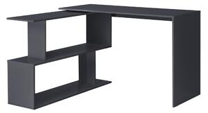 Sarok íróasztal polcakkal Arendal sötétszürke