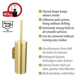 Aranyszínű öntapadós rozsdamentes acél WC-kefe Orea Gold – Wenko