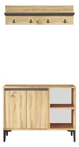 Natúr színű előszoba bútor Noemi – Kalune Design