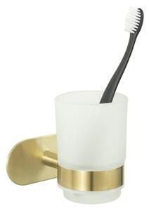 Aranyszínű öntapadós üveg fogkefetartó pohár Orea Gold – Wenko