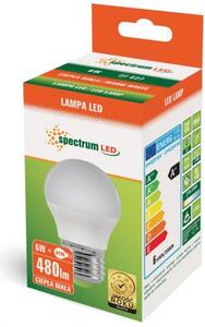 SpectrumLED 6W/480Lm/3000K/IP20/E27 LED kisgömb led fényforrás