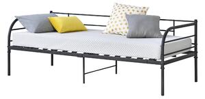 Ágykeret ágyrácssal Falun 209 x 94,5 x 74 cm acélváz fekete