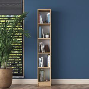 Natúr színű könyvespolc diófa dekorral 30x170 cm Allen – Kalune Design