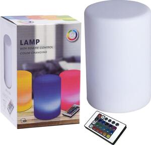 Lámpara Led Con Luz Rgb Multicolor Cilíndrica Blanco Ø10x15 Cm