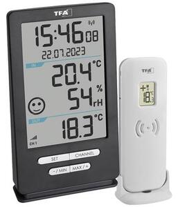 TFA Dostmann Funk-Thermometer XENA HOME Vezeték nélküli digitális hőmérő Antracit (30.3074.10)