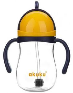 AKUKU Mágikus kulacs szívószállal és súllyal, sárga, 280 ml