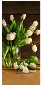 Fotótapéta ajtóra - Tulipánok a vázában (95x205cm)
