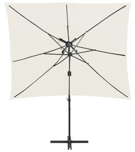 VidaXL homokszínű dupla tetejű konzolos napernyő 250 x 250 cm