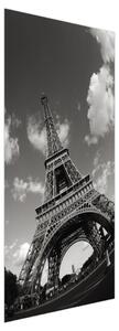 Fotótapéta ajtóra - Fekete fehér Eiffel torony (95x205cm)