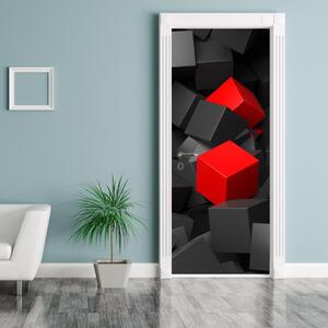 Fotótapéta ajtóra - Két piros kocka (95x205cm)