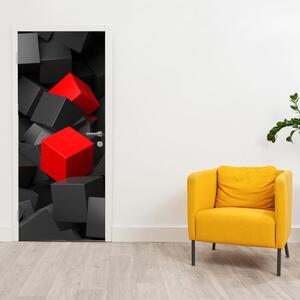 Fotótapéta ajtóra - Két piros kocka (95x205cm)