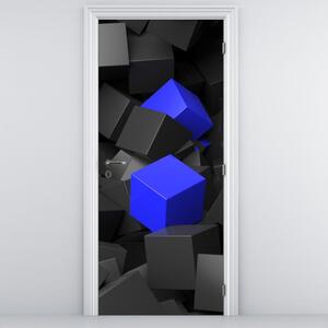 Fotótapéta ajtóra - Két kék kocka (95x205cm)