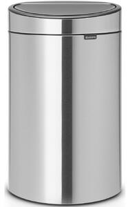 BRABANTIA Touch Bin New Soft-Touch nyomófedeles hulladékgyűjtő belső tartállyal ovális 40L - L méret r.m. acél selyem matt - 114823