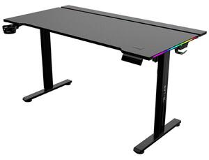 The G-Lab K DESK PLATINIUM Elektromosan állítható RGB Gamer asztal 140 x 60 x 71-119 cm - Fekete