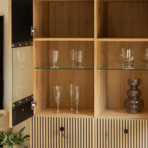 BERLIN 4 ajtós vitrines szekrény | Artisan Tölgy