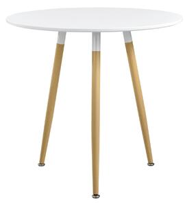 Étkezőasztal kerek Camille Retro-design 3 személyes ø80cm x 75 cm MDF matt fehér