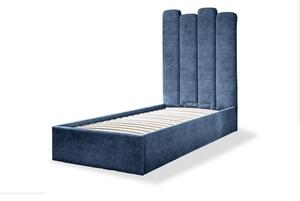 Kék kárpitozott egyszemélyes ágy tárolóhellyel, ágyráccsal 90x200 cm Dreamy Aurora – Miuform