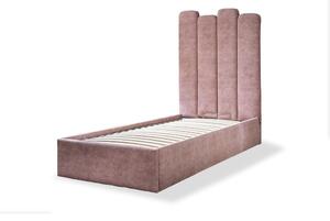 Rózsaszín kárpitozott egyszemélyes ágy tárolóhellyel, ágyráccsal 90x200 cm Dreamy Aurora – Miuform