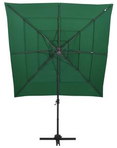 VidaXL 4 szintes zöld napernyő alumíniumrúddal 250 x 250 cm
