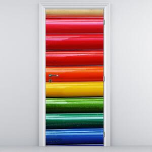 Fotótapéta ajtóra - szines ceruzák (95x205cm)