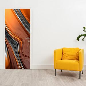 Fotótapéta ajtóra - narancssárga absztrakció (95x205cm)
