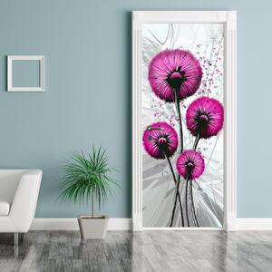 Fotótapéta ajtóra - absztrakt rózsaszín pitypang (95x205cm)