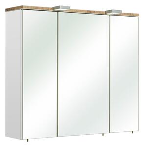 Fehér függő fürdőszoba szekrény tükörrel 80x70 cm Set 931 - Pelipal