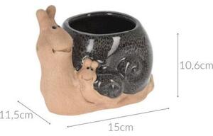 ProGarden Porcelanowa doniczka ogrodowa, ślimak, 15 x 11 cm