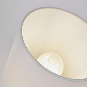 Fehér-natúr színű asztali lámpa textil búrával (magasság 28 cm) Eshe – Kave Home