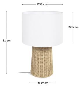 Natúr színű asztali lámpa textil búrával (magasság 51 cm) Kimjit – Kave Home
