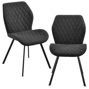 Étkezőszék Sarpsborg 2 darabos párnázott textil design szék szett 89 x 51 x 64 cm sötétszürke