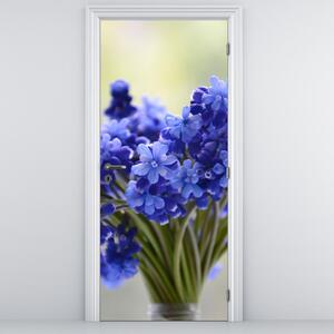 Fotótapéta ajtóra - Kék virágcsokor (95x205cm)