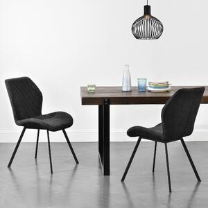 Étkezőszék Sarpsborg 2 darabos párnázott textil design szék szett 89 x 51 x 64 cm sötétszürke