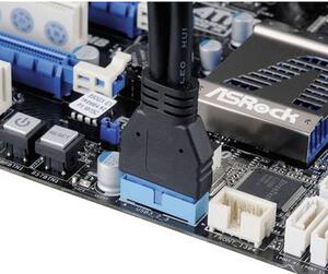USB 3.0 adapter kábel, 19 pólusú, 2 x USB A aljzat, 15 cm, Akasa AK-CBUB09-15BK